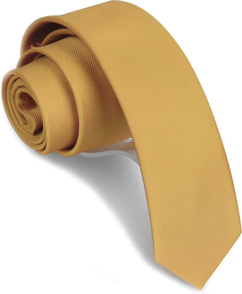 GUSLESON 2.4" (6cm) Solid Color Slim Tie Skinny Necktie for Men - Image 1